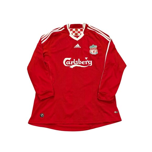 Adidas 2008-2009 Liverpool FC Home Kit Long Sleeve Soccer Jersey Red Men's Large - Picture 1 of 9